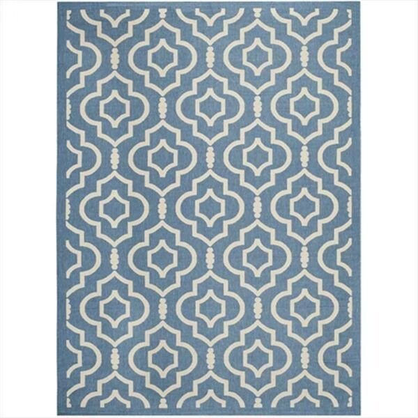 8 Ft. X 11 Ft. Rectangle Indoor-Outdoor Courtyard- Blue And Beige- Machine Made Rug, Safavieh, Mfr#: CY6926-243-8